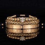 Roman Panther Triple Stack Bracelet Set