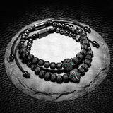 Roman Panther Triple Stack Bracelet Set