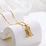 Rhinestone Rodeo Boot Necklace