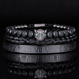 Roman Panther Triple Stack Bracelet Set