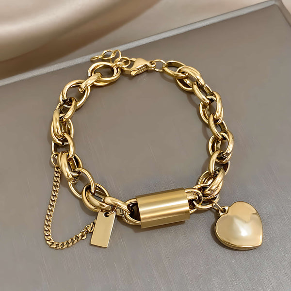 BraveHearts Chain & Heart Bracelet