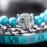 Roman Panther Triple Stack Bracelet Set