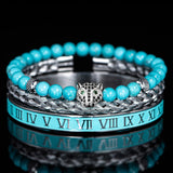 Roman Panther Triple Stack Bracelet Set