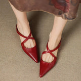 Margot Cross-Strap Leather Mule