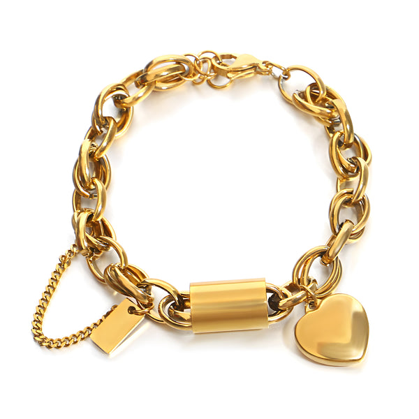 BraveHearts Chain & Heart Bracelet