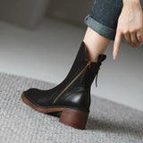 Monroe Leather Zip Ankle Boots